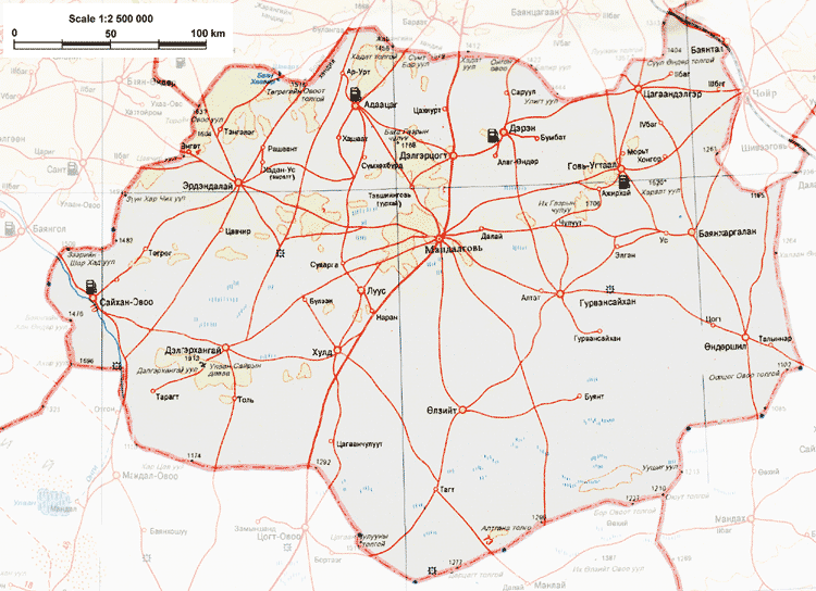 Карта дорог монголии подробная на русском