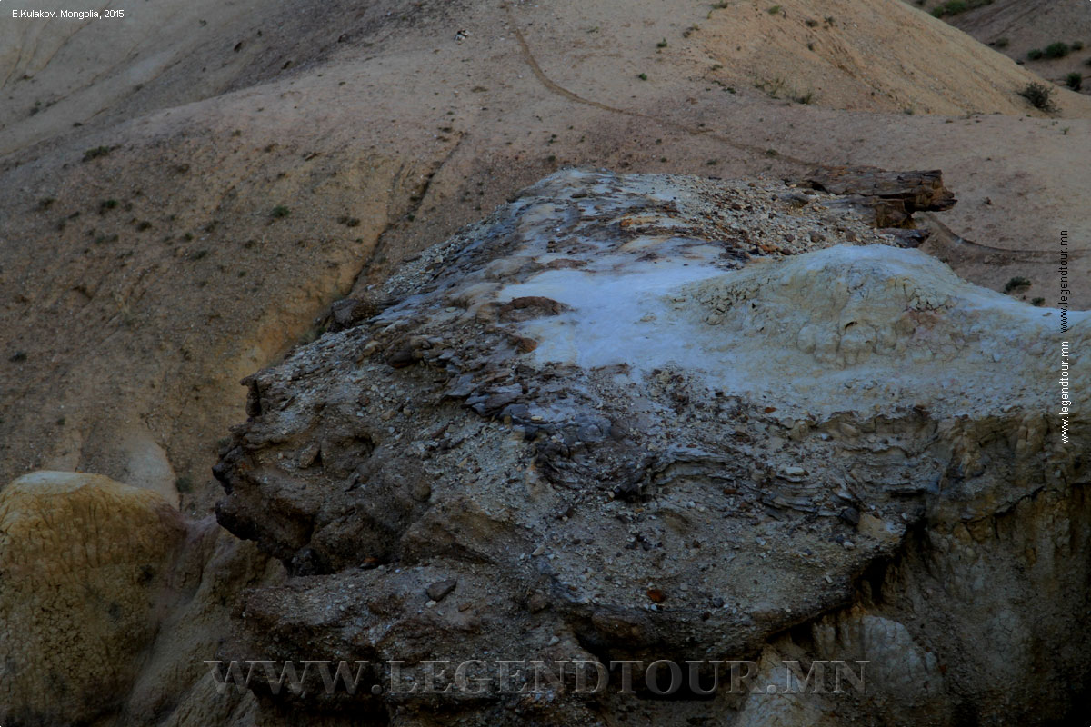 Фотография. Глиняные обрывы Цагаан Суваргаа. Дундговь аймак Монголии. 2015 г.