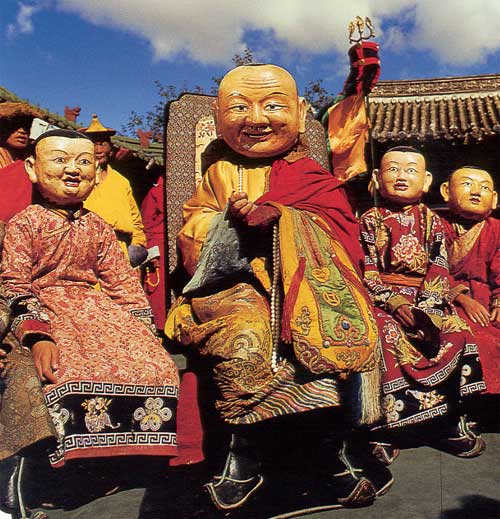Фотография. Религиозный обряд Цам монгольских монахов