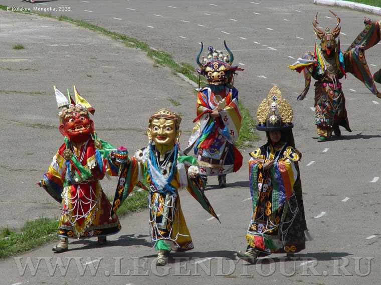 Фотография. Религиозный обряд Цам монгольских монахов