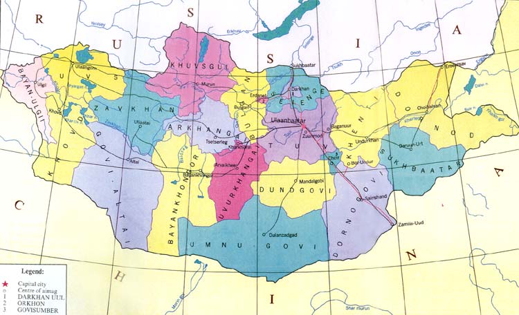 Карта дархан монголия