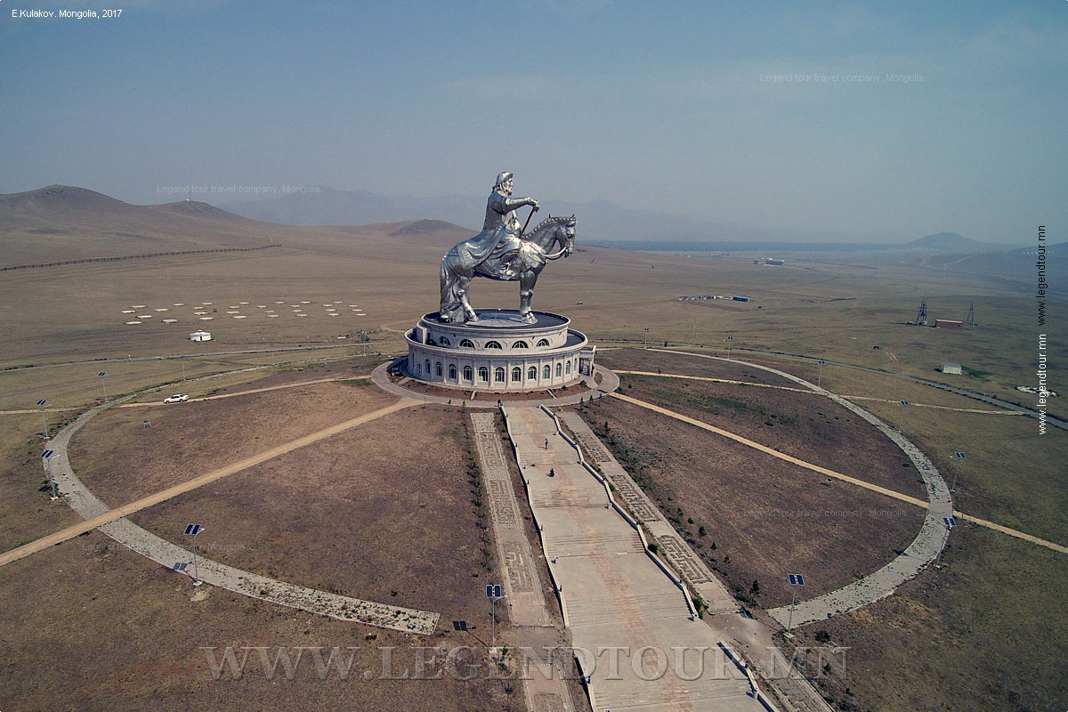 Photo. Chinggis Khaan statue Complex. Tsonjin Boldog. Mongolia. Drone Yuneec Typhoon H.